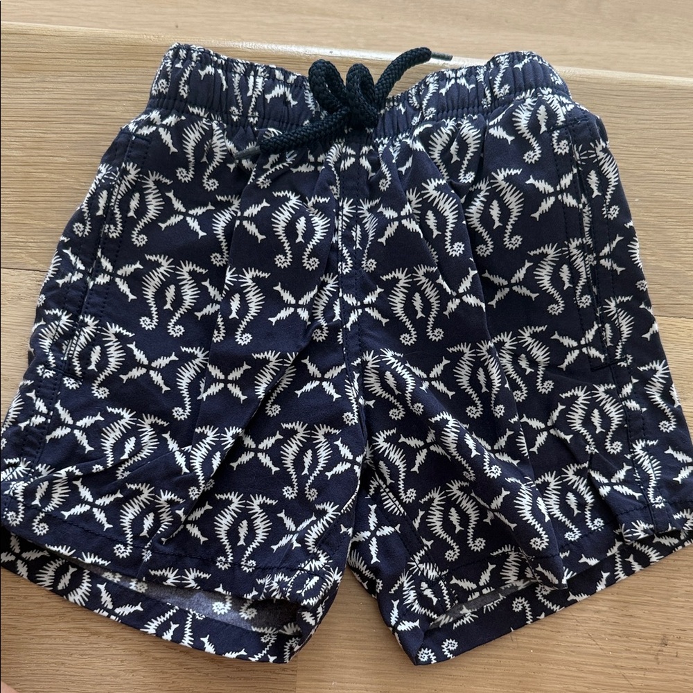 Vilebrequin Kids Shorts in Navy with White Pattern